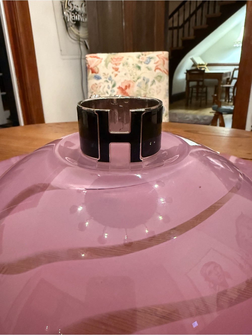 Hermes Black and Silver Enamel Clic Clak H Bracelet